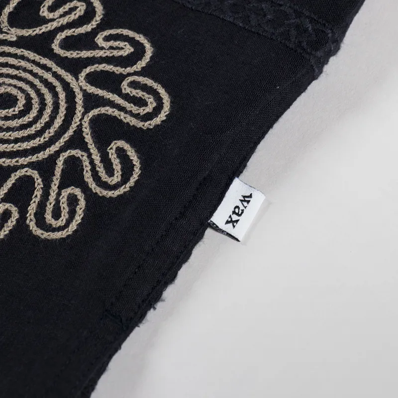 Wax London Didcot Shirt Doodle Embroidered Navy-5