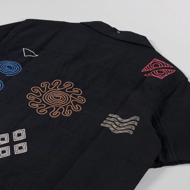 Wax London Didcot Shirt Doodle Embroidered Navy-3