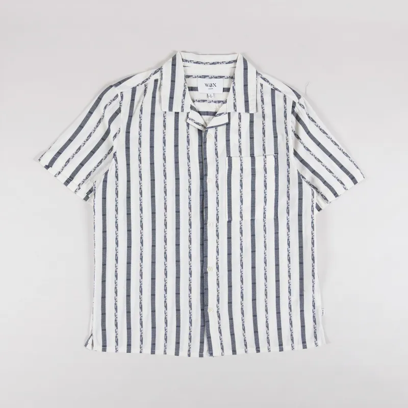 Wax London Didcot Shirt Fleck Stripe Ecru