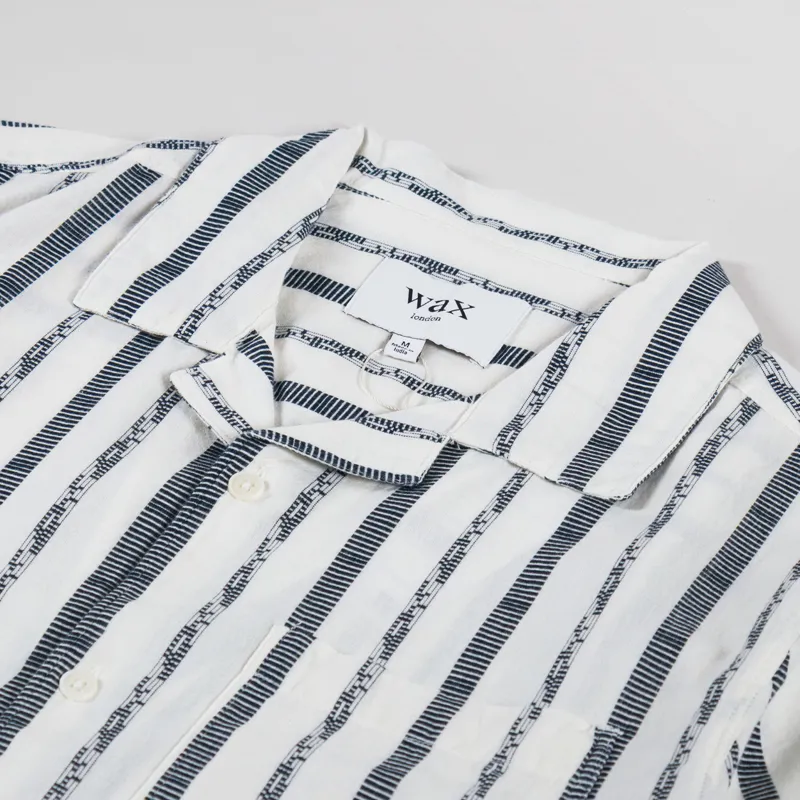 Wax London Didcot Shirt Fleck Stripe Ecru-2