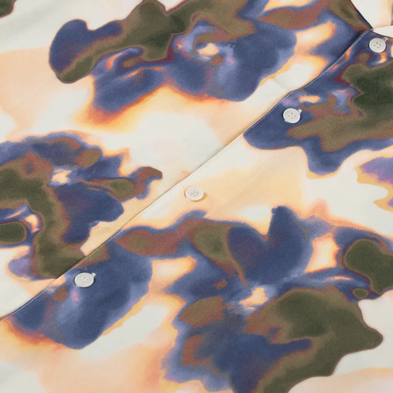 Wax London Didcot Shirt Floral Blur Peach Blue-3