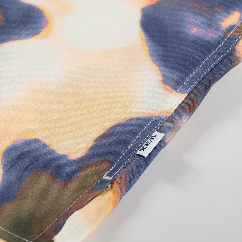 Wax London Didcot Shirt Floral Blur Peach Blue-4