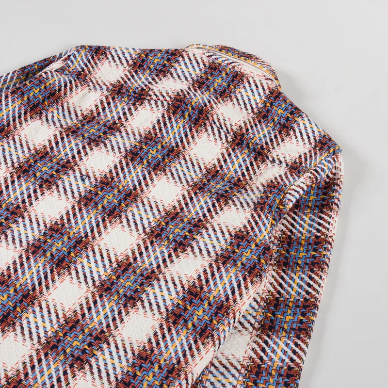 Wax London Whiting Overshirt Hutton Check Ecru Multi-3