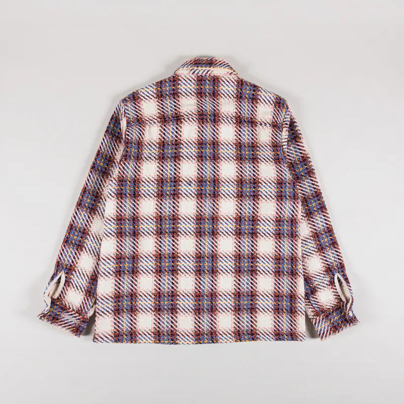 Wax London Whiting Overshirt Hutton Check Ecru Multi-1