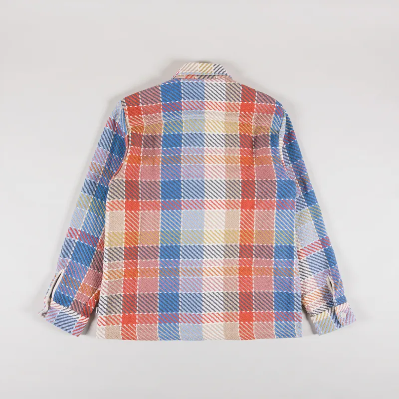 Wax London Whiting Overshirt Pike Check Blue Orange-1