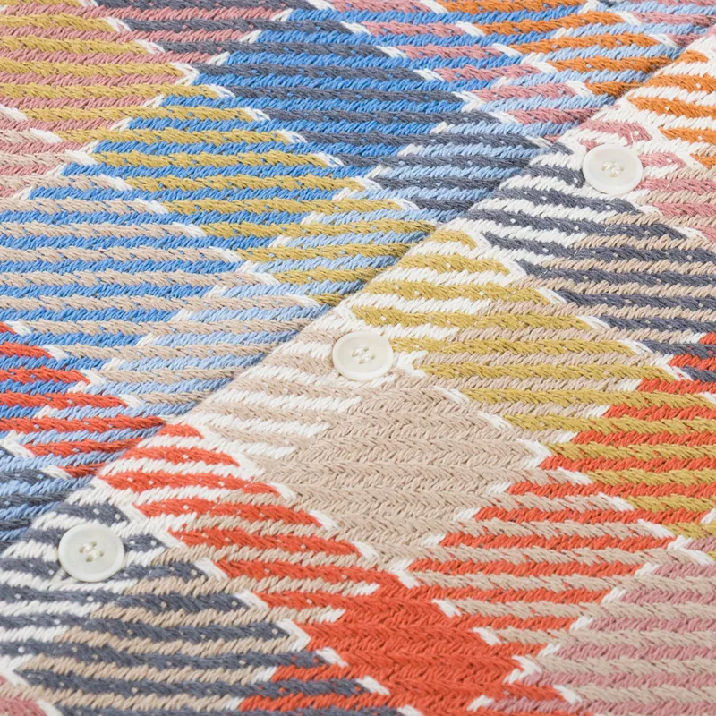 Wax London Whiting Overshirt Pike Check Blue Orange-7