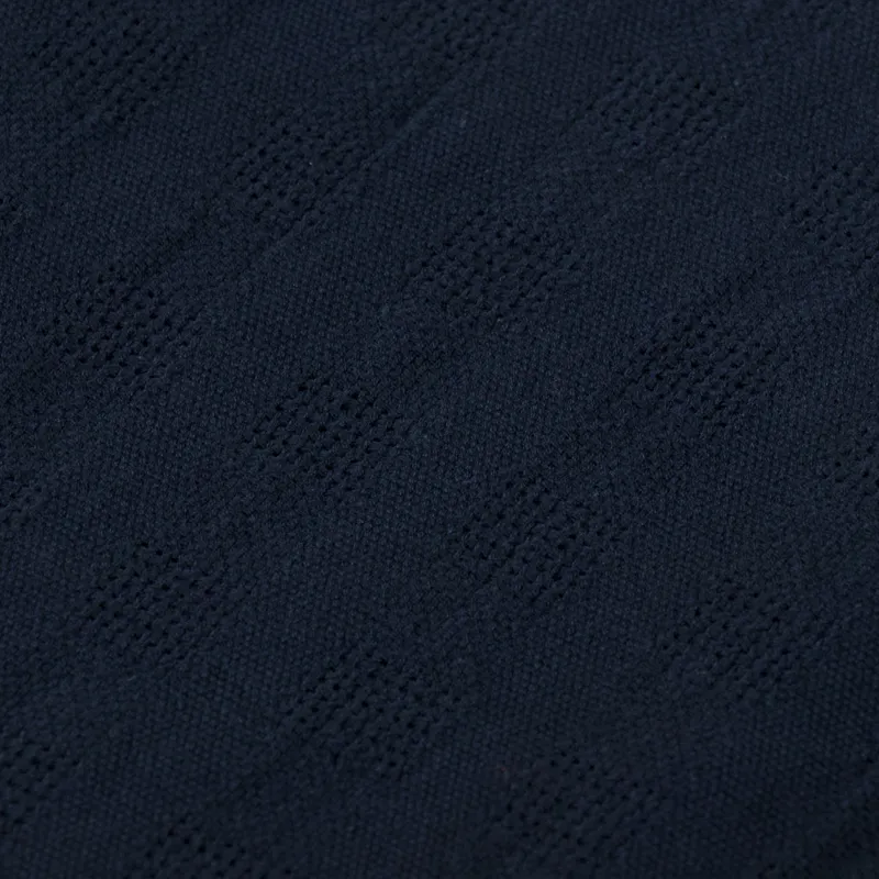 Wax London Didcot Shirt Open Weave Grid Navy-5