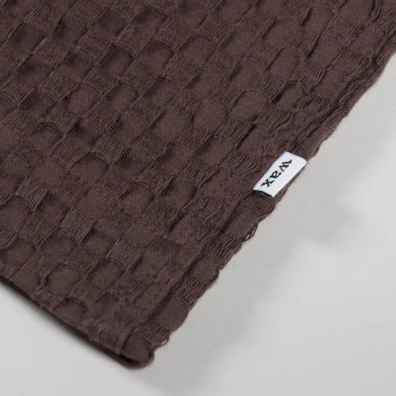 Wax London Lido Shirt Dobby Cotton Weave Brown-3