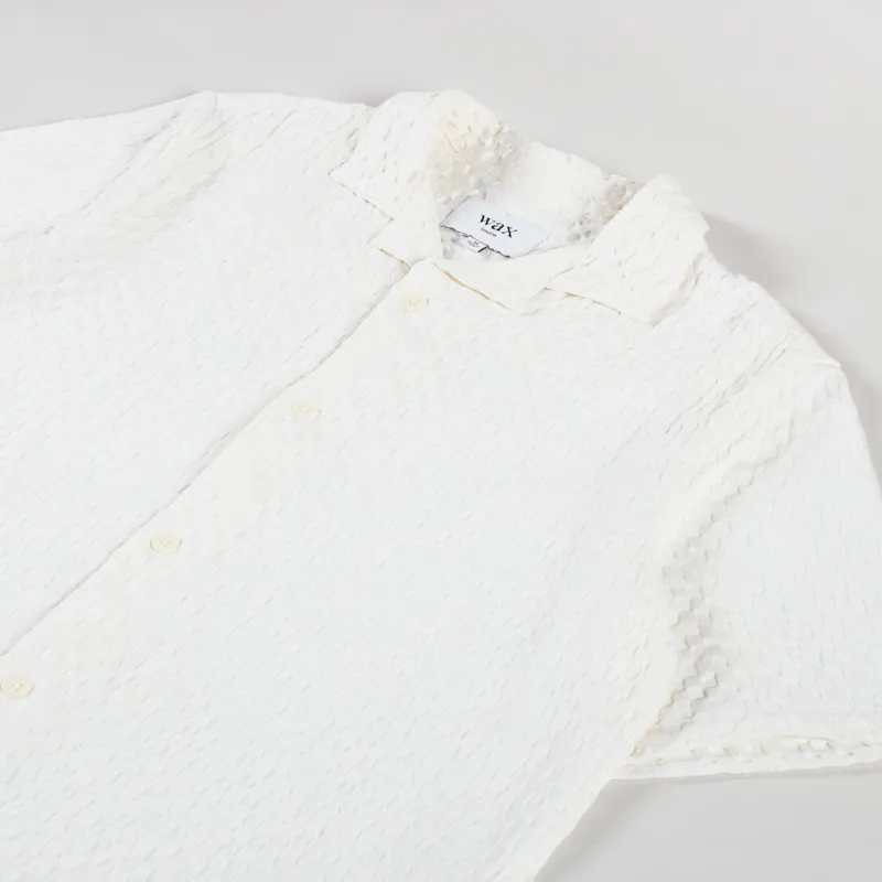Wax London Lido Shirt Dobby Cotton Weave Ecru-1
