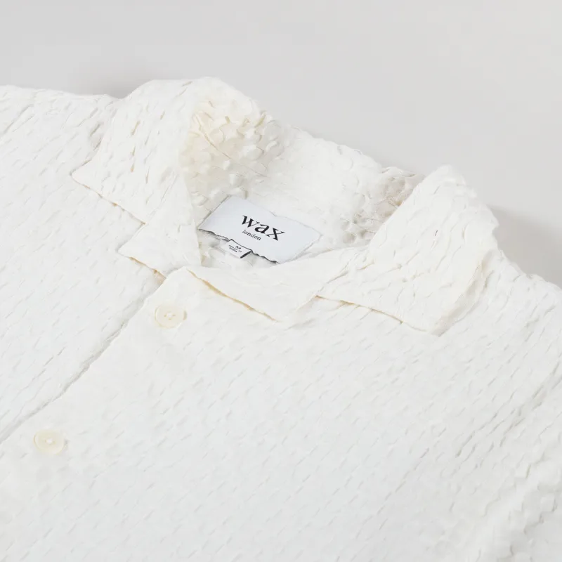 Wax London Lido Shirt Dobby Cotton Weave Ecru-2