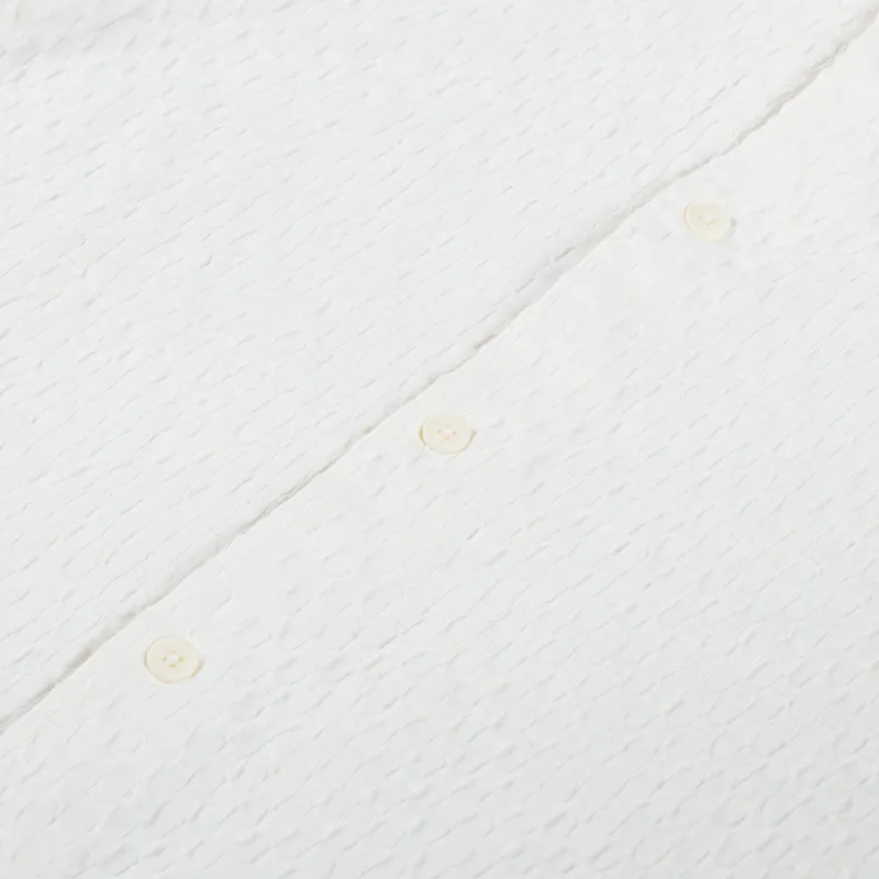 Wax London Lido Shirt Dobby Cotton Weave Ecru-3