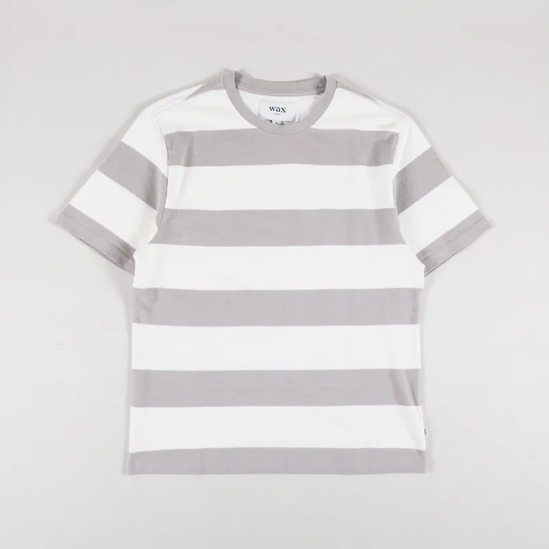 Wax London Striped Dean T Shirt Clay Ecru