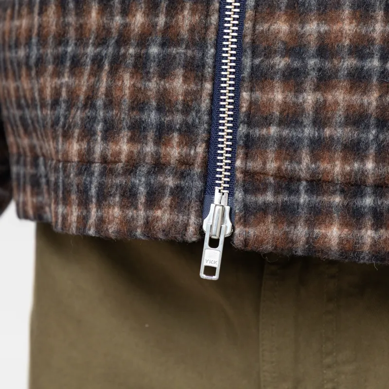 Wax London Osier Jacket Drawn Check Navy Brown-10