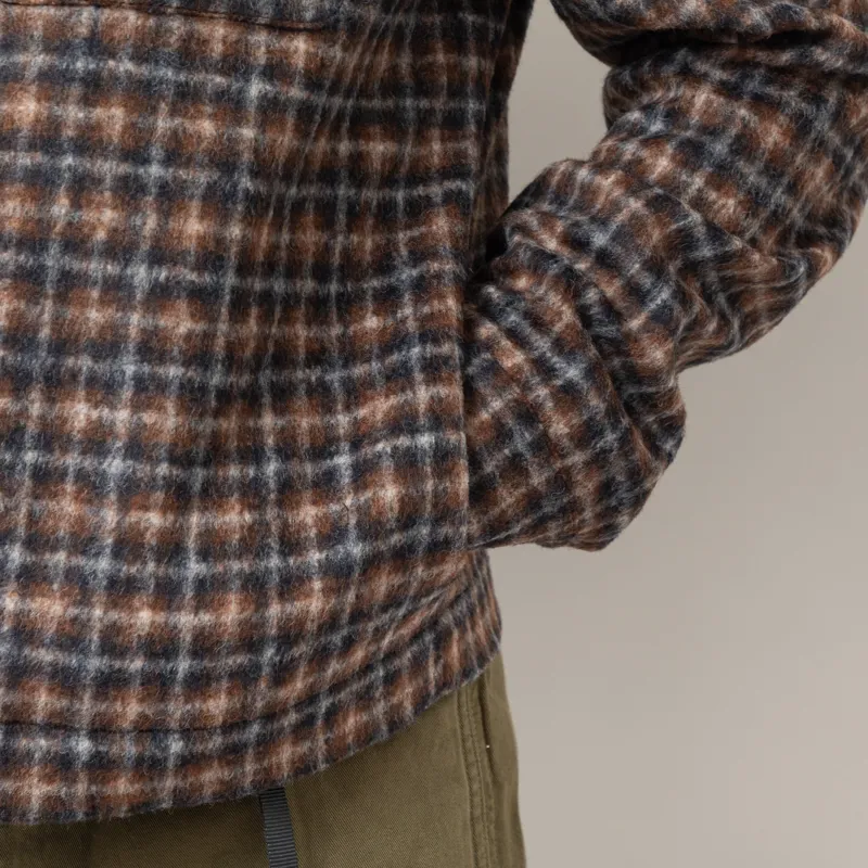 Wax London Osier Jacket Drawn Check Navy Brown-9