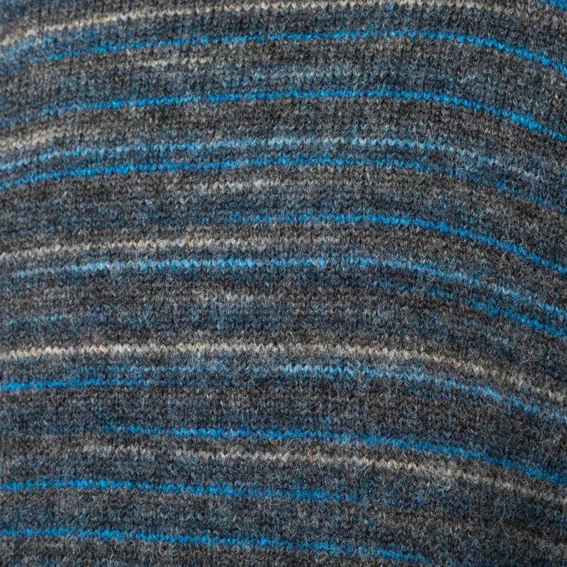 Wax London Wilde Crewneck Grey Teal Space Dye Wool-6