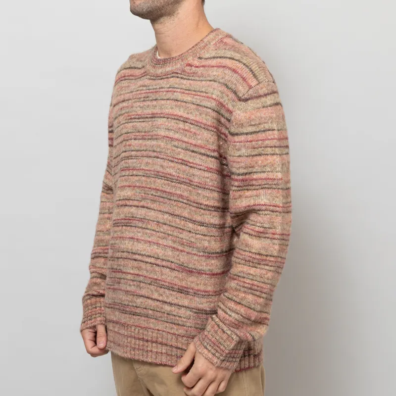 Wax London Wilde Crewneck Pink Brown Space Dye Wool-1