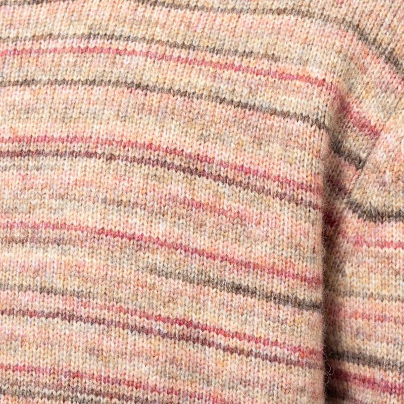 Wax London Wilde Crewneck Pink Brown Space Dye Wool-6
