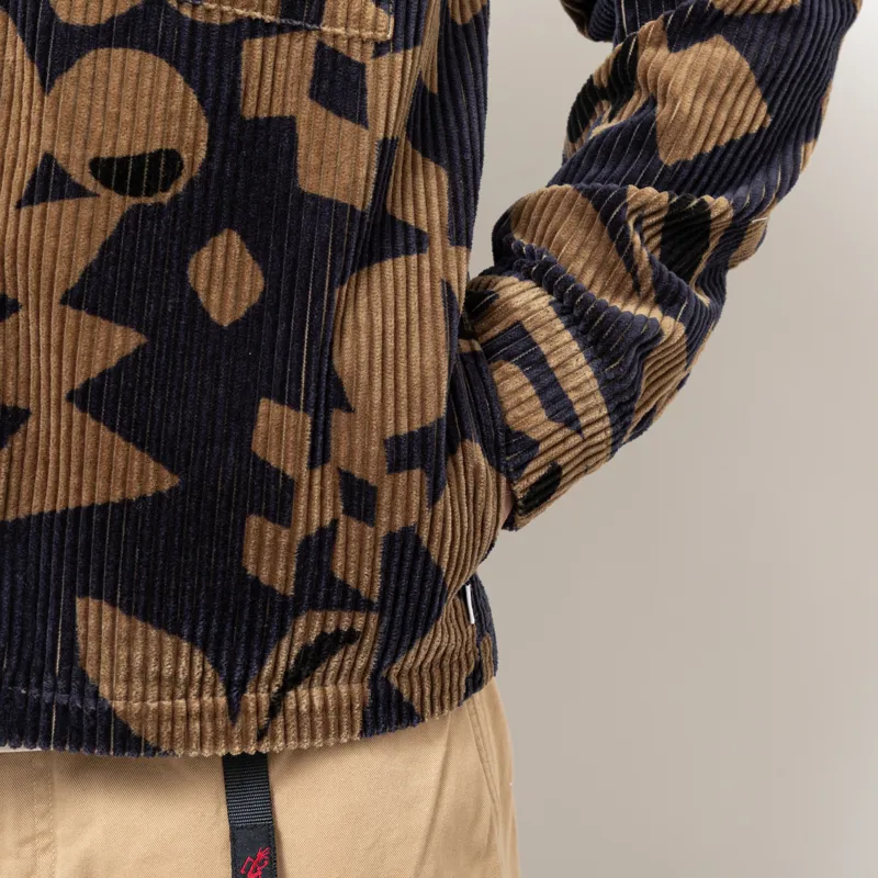 Wax London Rockley Overshirt Navy Khaki Shapes Jumbo Corduroy-10
