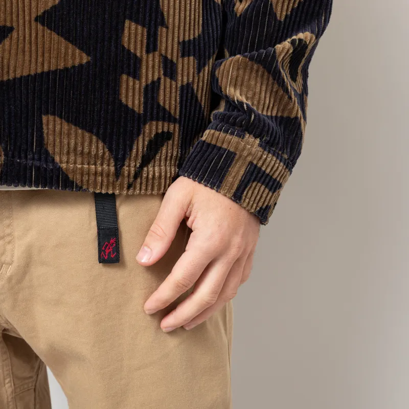 Wax London Rockley Overshirt Navy Khaki Shapes Jumbo Corduroy-9