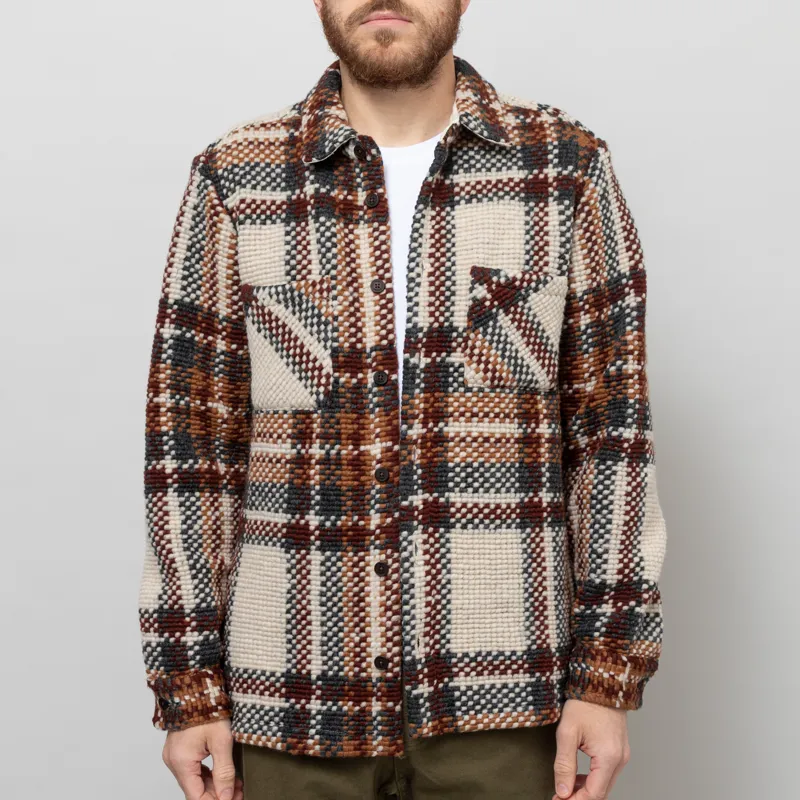 Wax London Whiting Overshirt Ecru Multi Wool Blend Bobble-1
