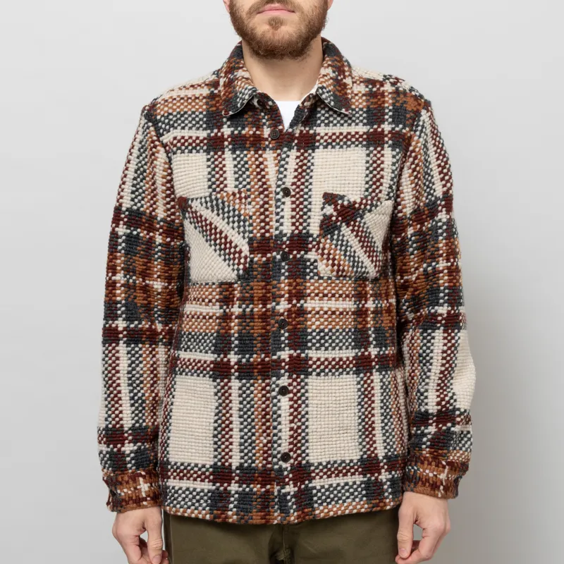 Wax London Whiting Overshirt Ecru Multi Wool Blend Bobble