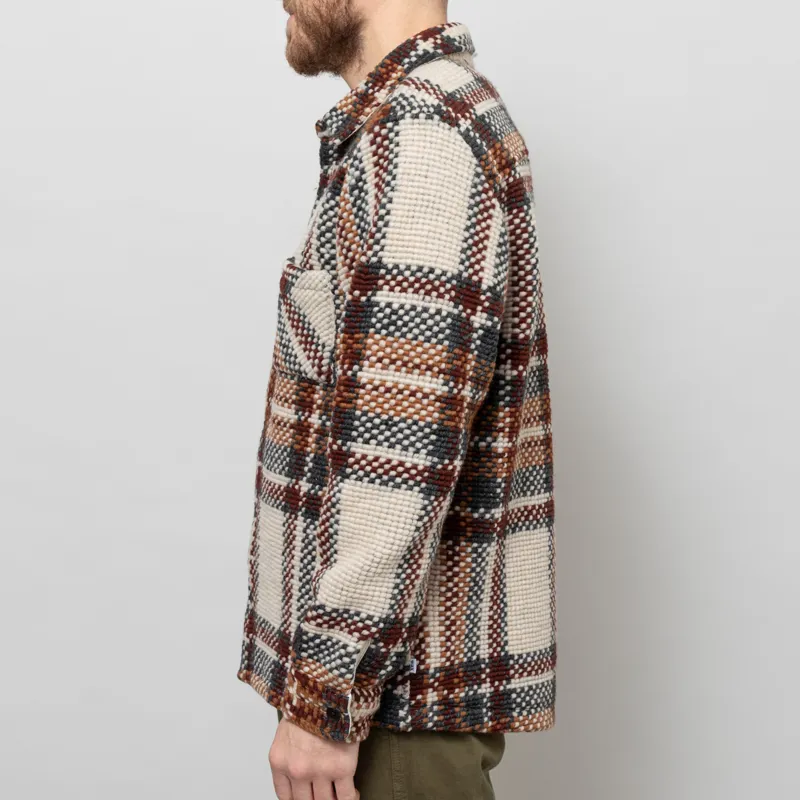 Wax London Whiting Overshirt Ecru Multi Wool Blend Bobble-3