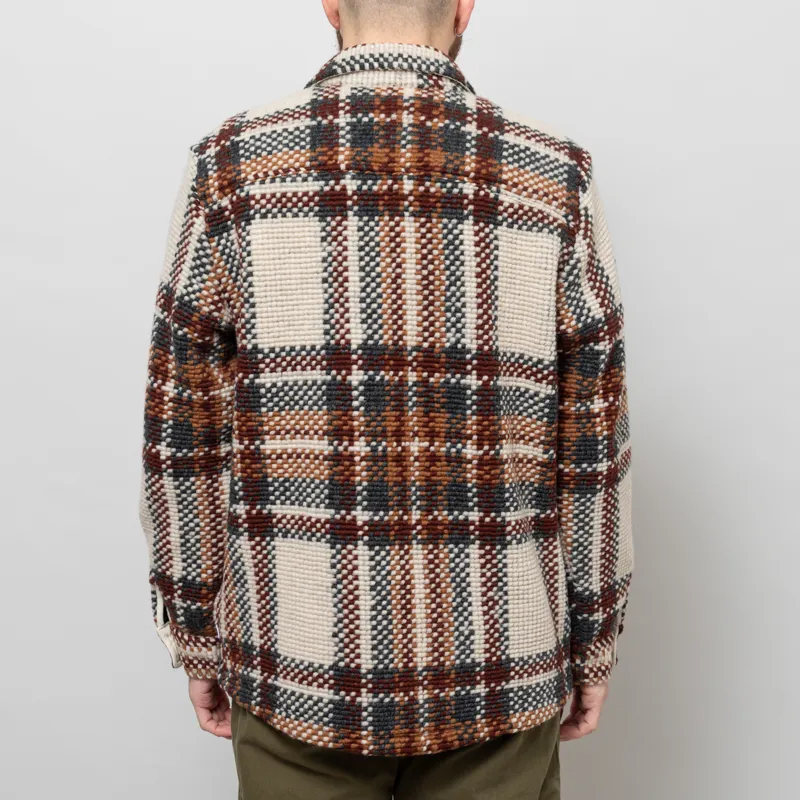 Wax London Whiting Overshirt Ecru Multi Wool Blend Bobble-4