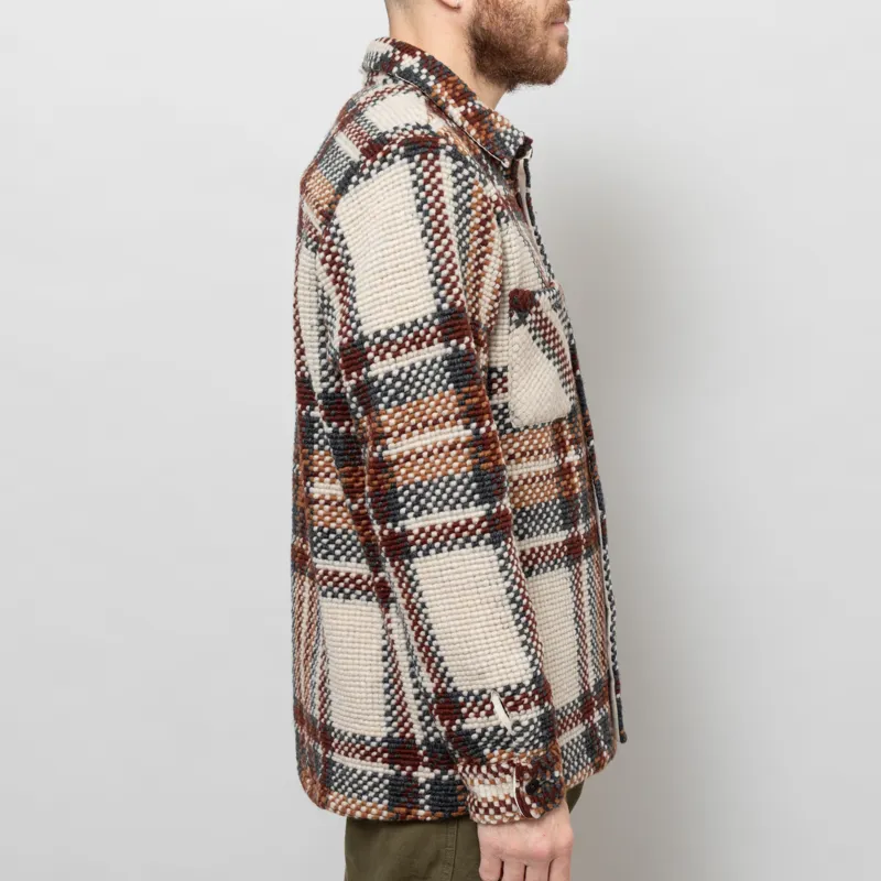 Wax London Whiting Overshirt Ecru Multi Wool Blend Bobble-5