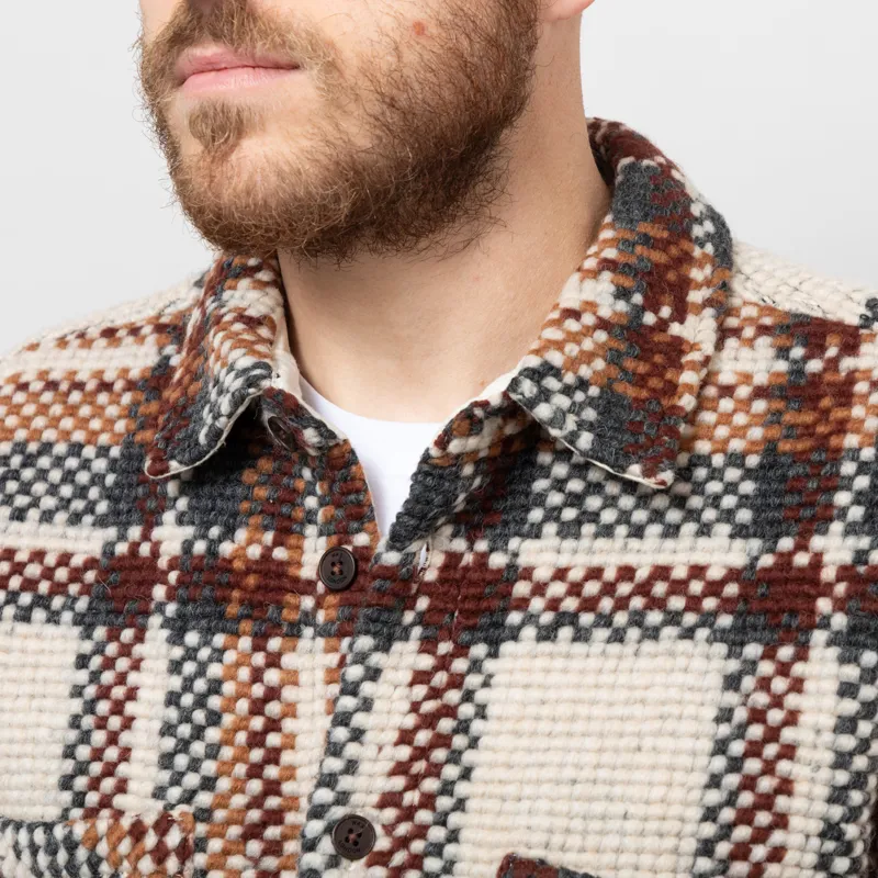 Wax London Whiting Overshirt Ecru Multi Wool Blend Bobble-6