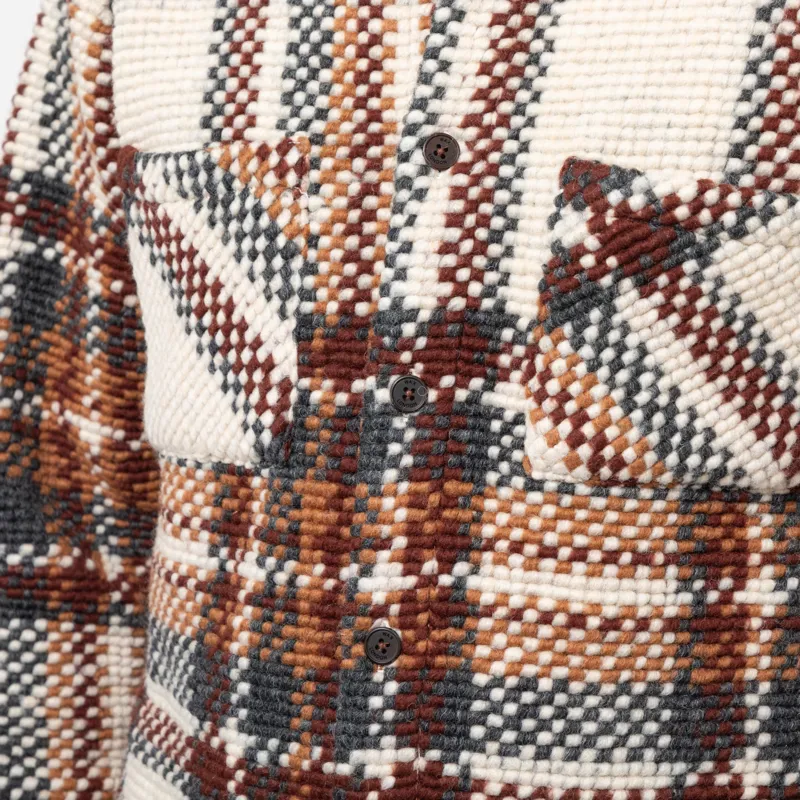 Wax London Whiting Overshirt Ecru Multi Wool Blend Bobble-8