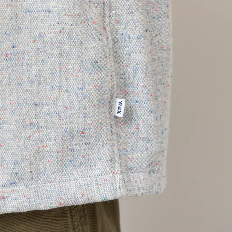 Wax London Whiting Overshirt Blue Wool Blend Fleck-9