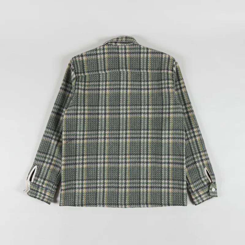 Wax London Whiting Overshirt Green Wool Check-1