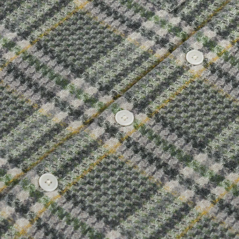 Wax London Whiting Overshirt Green Wool Check-6