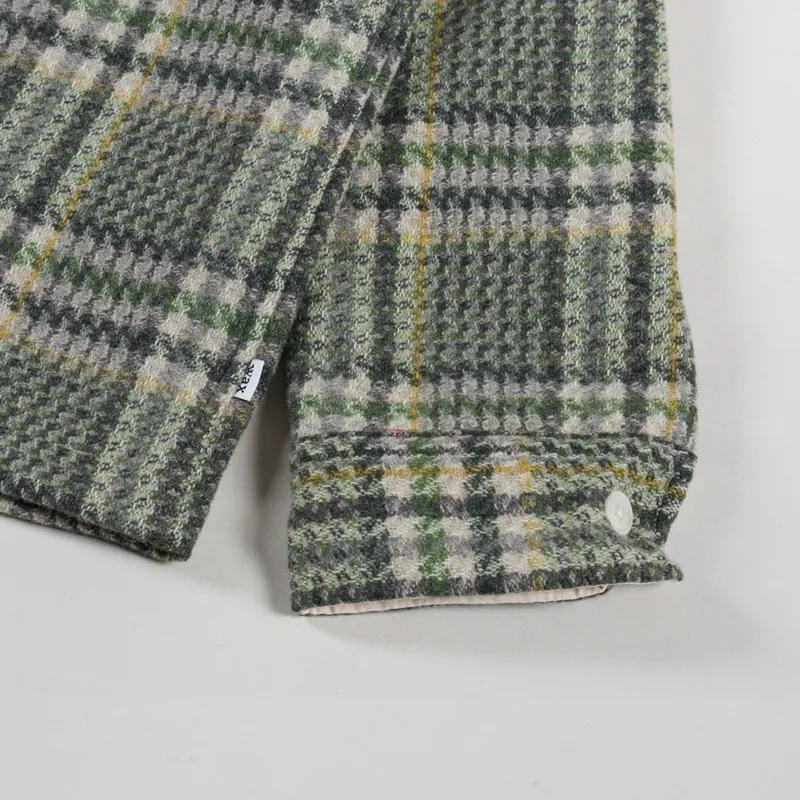 Wax London Whiting Overshirt Green Wool Check-7