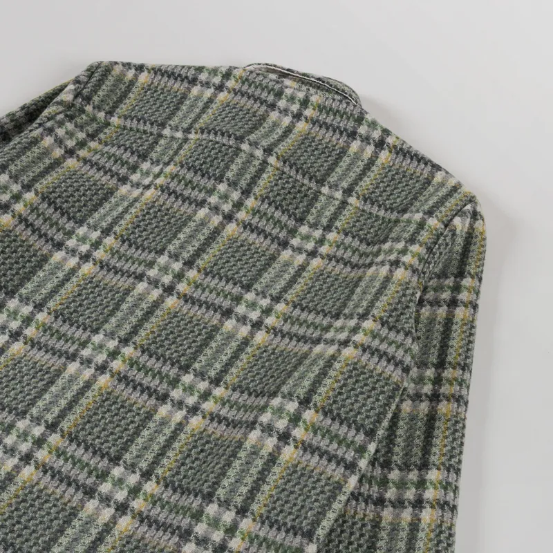 Wax London Whiting Overshirt Green Wool Check-3