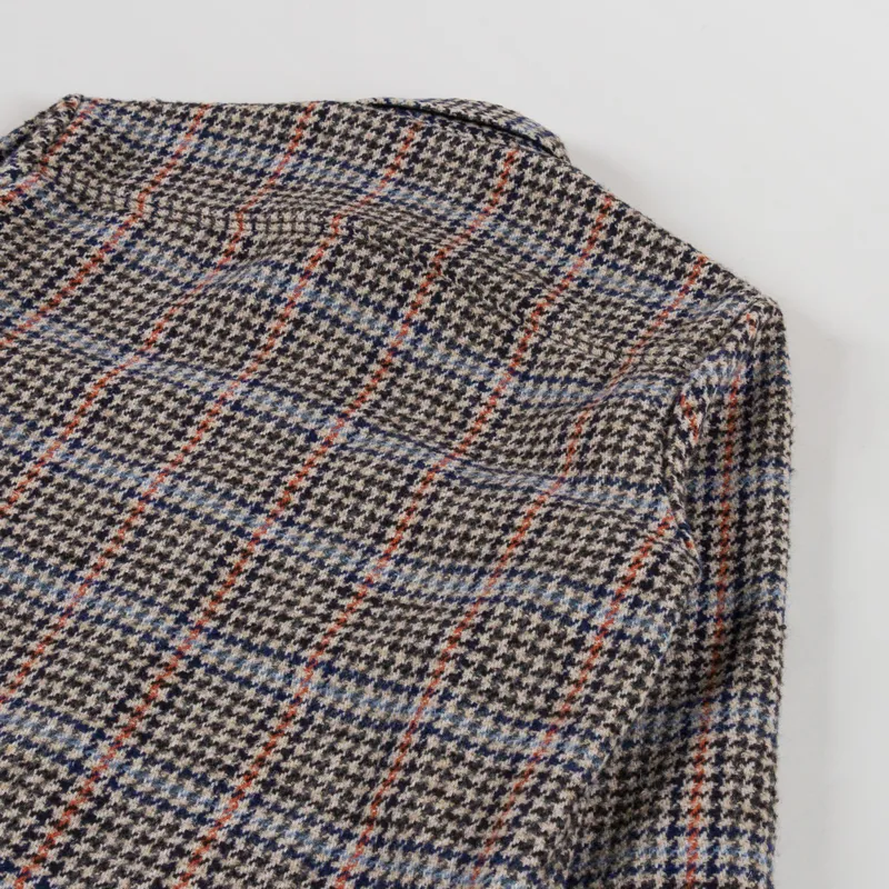 Wax London Whiting Overshirt Grey Houndstooth Wool Mix-3