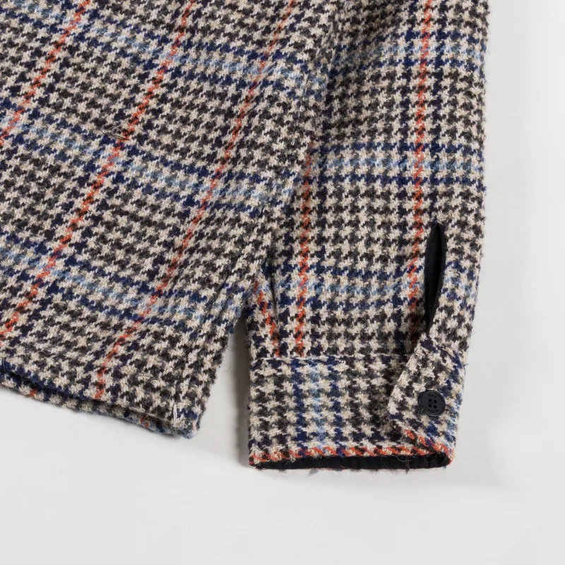 Wax London Whiting Overshirt Grey Houndstooth Wool Mix-8
