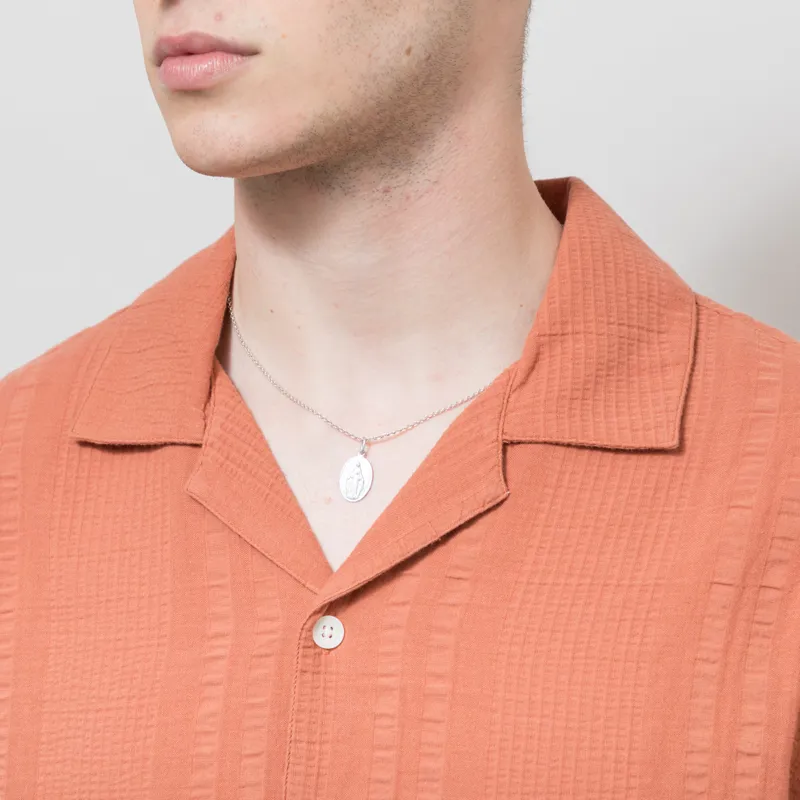 Wax London Didcot Shirt Rust Double Weave Seersucker-3