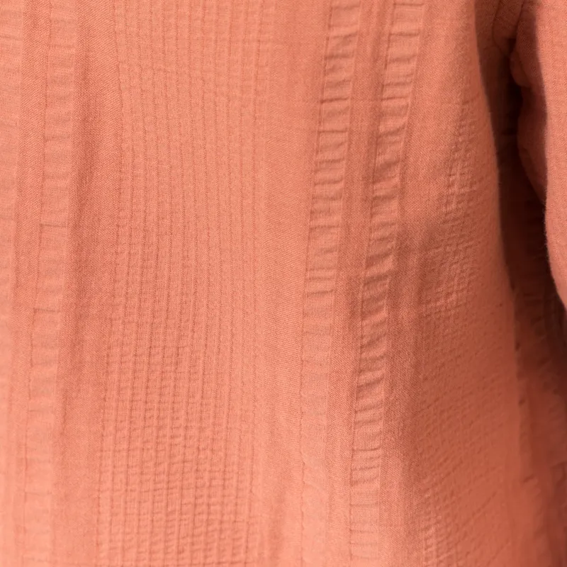 Wax London Didcot Shirt Rust Double Weave Seersucker-5