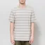 Wax London Dean Textured Stripe T Shirt Taupe Ecru