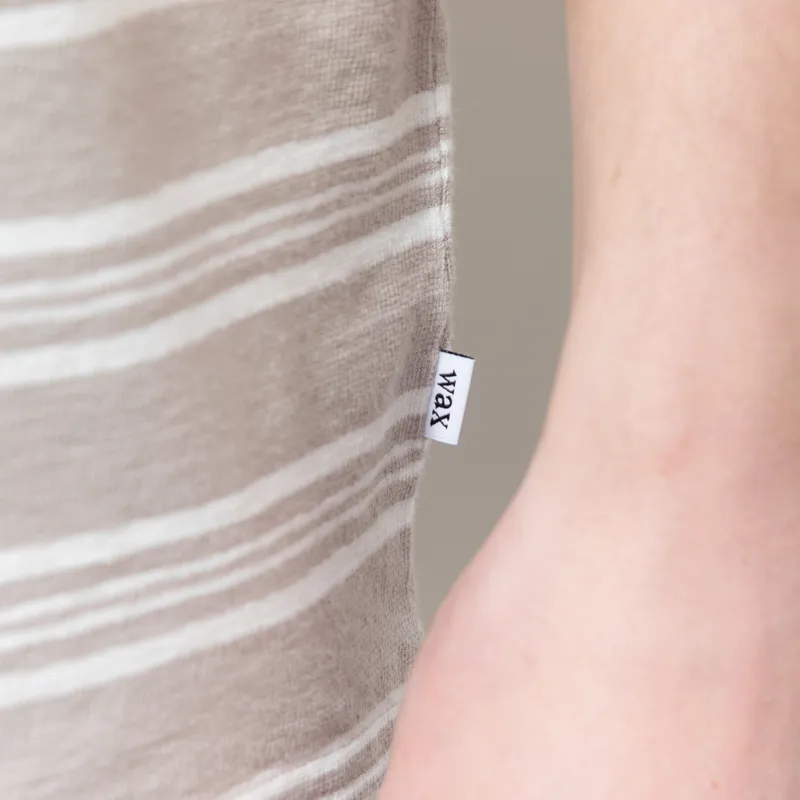 Wax London Dean Textured Stripe T Shirt Taupe Ecru-4