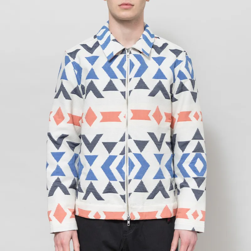 Wax London Park Jacket Ecru Multicolour Aztec Jacquard