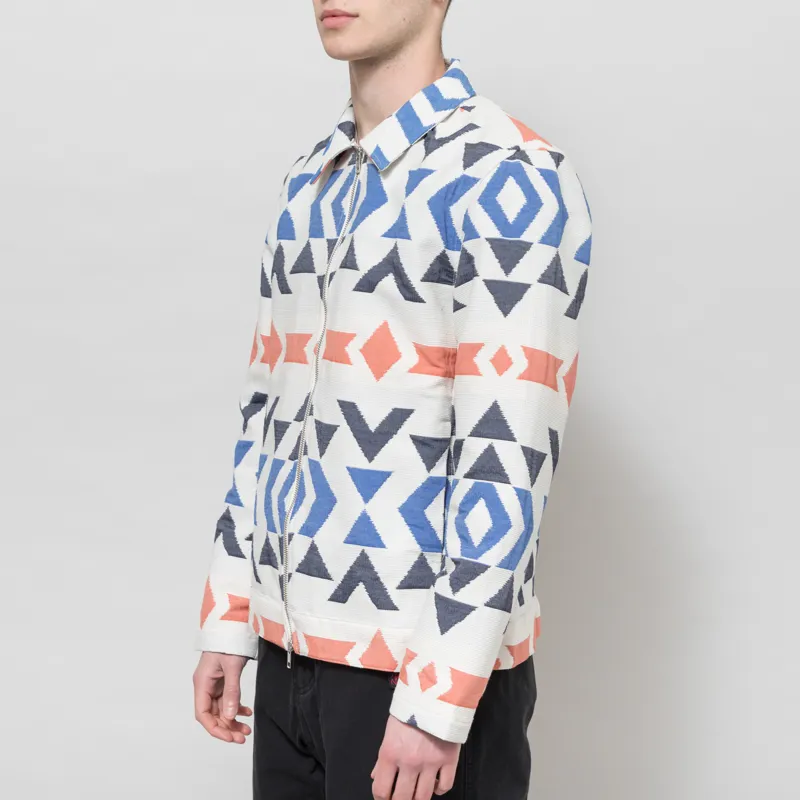 Wax London Park Jacket Ecru Multicolour Aztec Jacquard-1