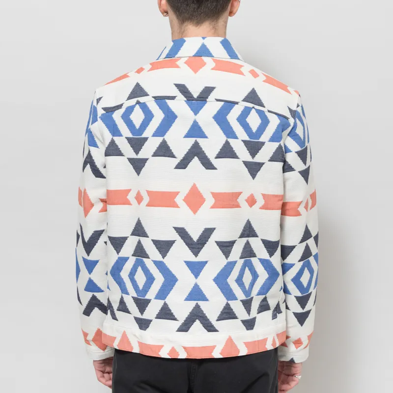 Wax London Park Jacket Ecru Multicolour Aztec Jacquard-2