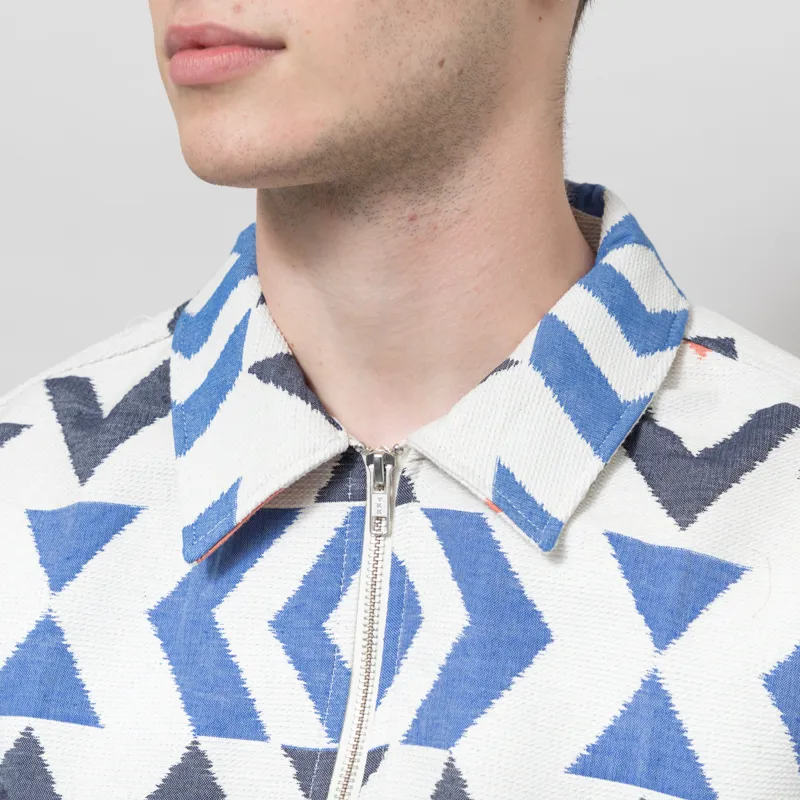Wax London Park Jacket Ecru Multicolour Aztec Jacquard-3