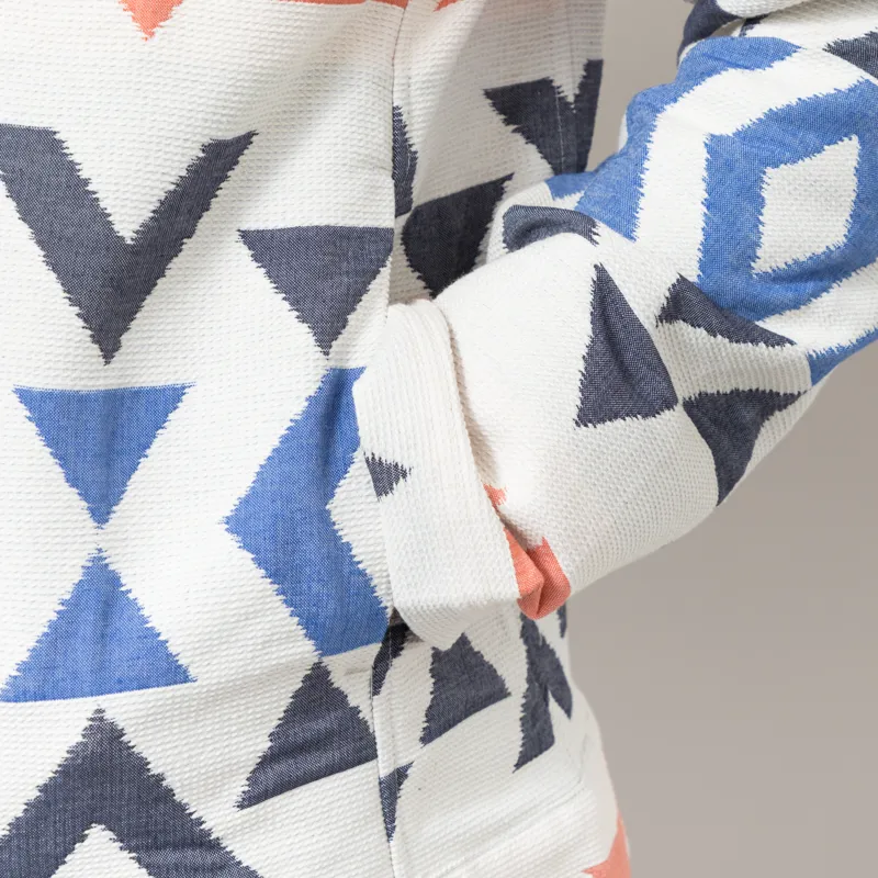 Wax London Park Jacket Ecru Multicolour Aztec Jacquard-5