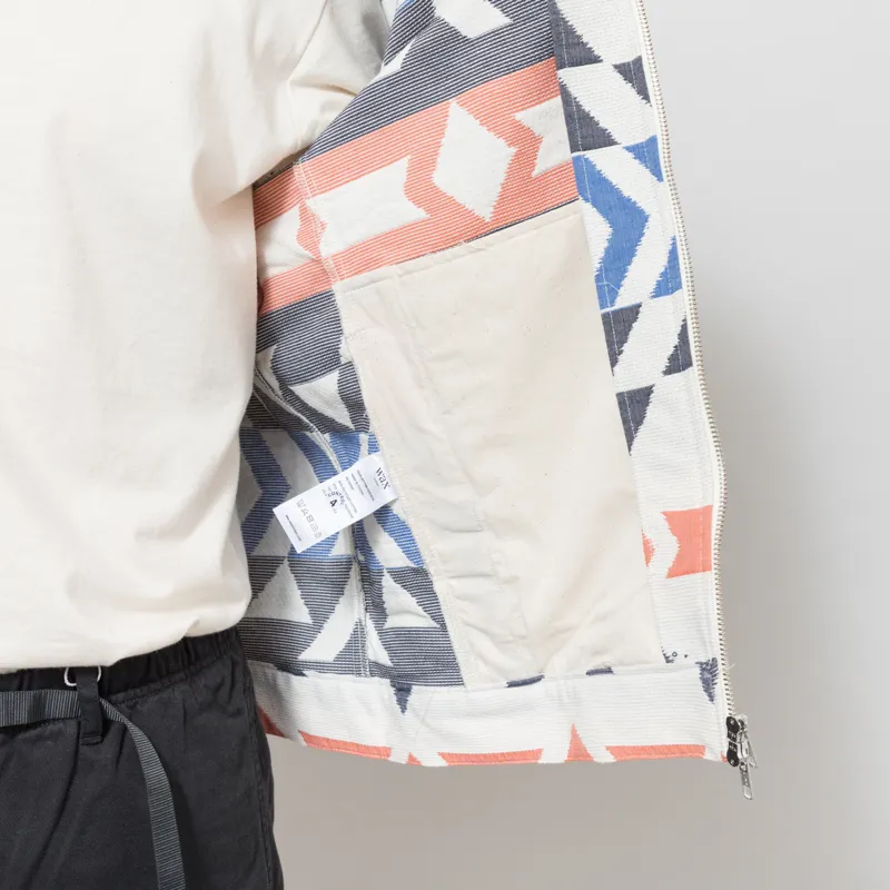 Wax London Park Jacket Ecru Multicolour Aztec Jacquard-7