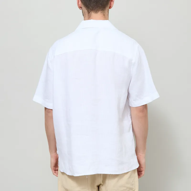 Wax London Didcot Shirt White Washed Linen-2