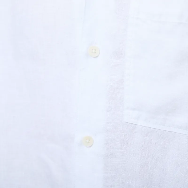 Wax London Didcot Shirt White Washed Linen-6