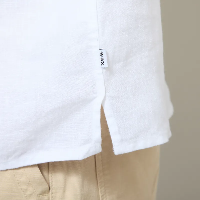 Wax London Didcot Shirt White Washed Linen-7